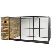 Voliere Ruben R10 Voldux - grote Vogelhok vogel hok van hout en aluminium die lang mee gaat - hout in stijl